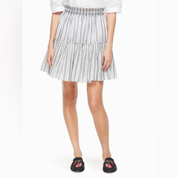 Kate Spade | Broome Street Gray Striped Mini Skirt XL - Picture 1 of 7